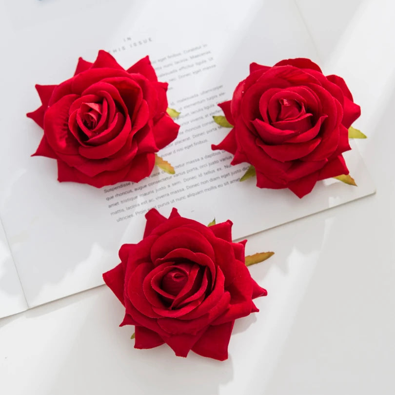 Silk Rose Artificial Flower Heads – Wedding, DIY & Home Decor
