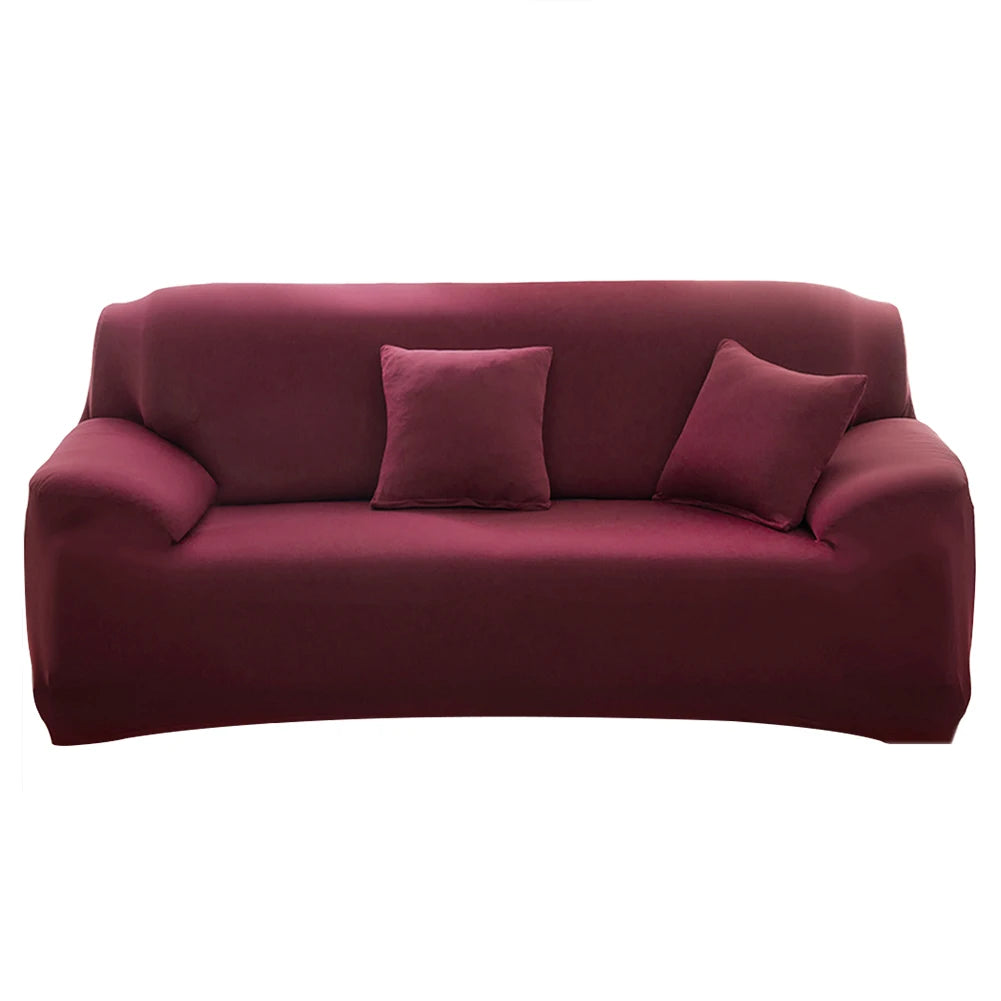 1/2/3/4 Seater Silk Cool Sofa Cover for Living Room L Shap Coner Couh Cover Spandex Extenble Furniture Protector From Cat Dog Peaceful Pleasures Health and Wellness Wine Red 4-Seat 235-300cm