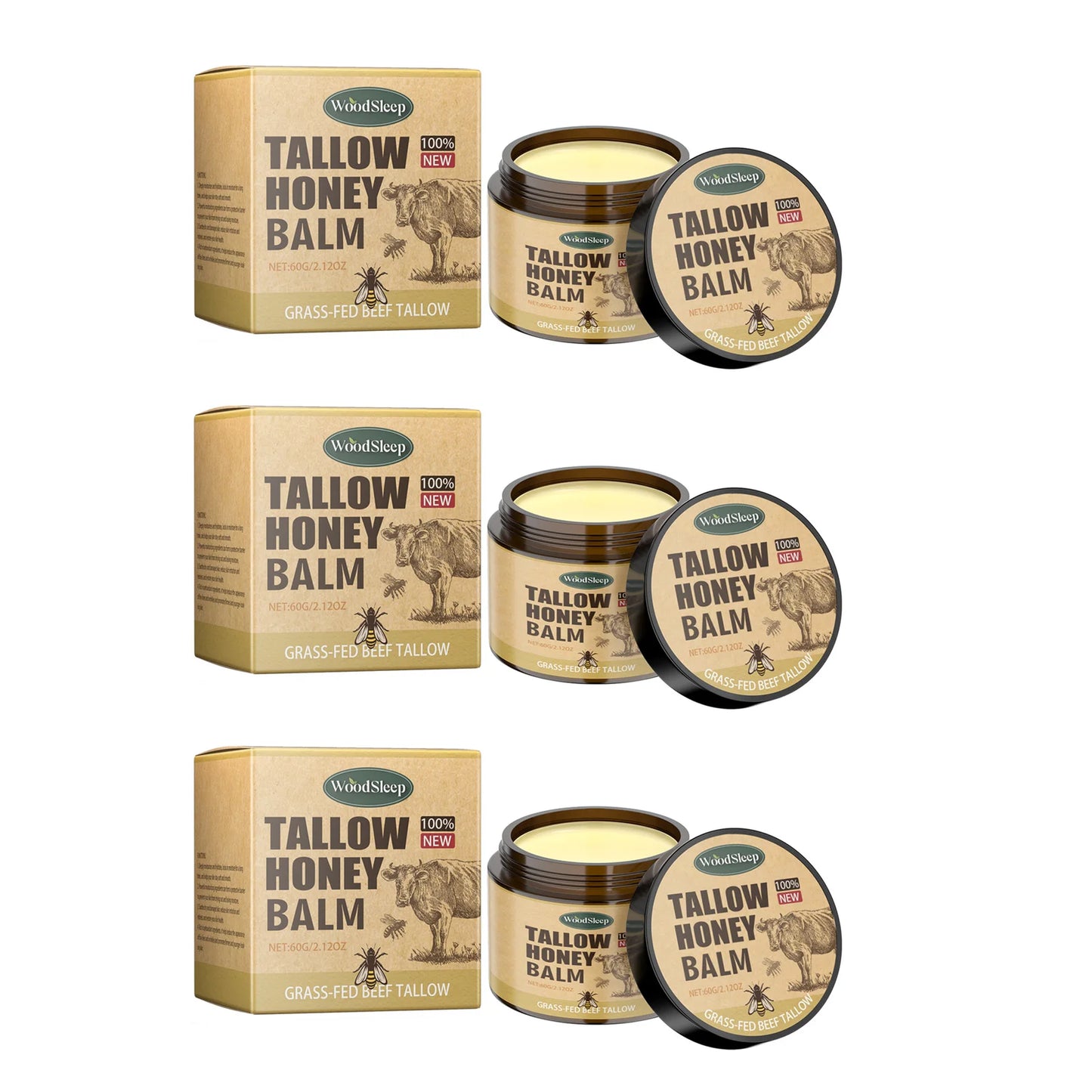 Beef Tallow & Honey Balm Face Cream – Hydrating & Firming