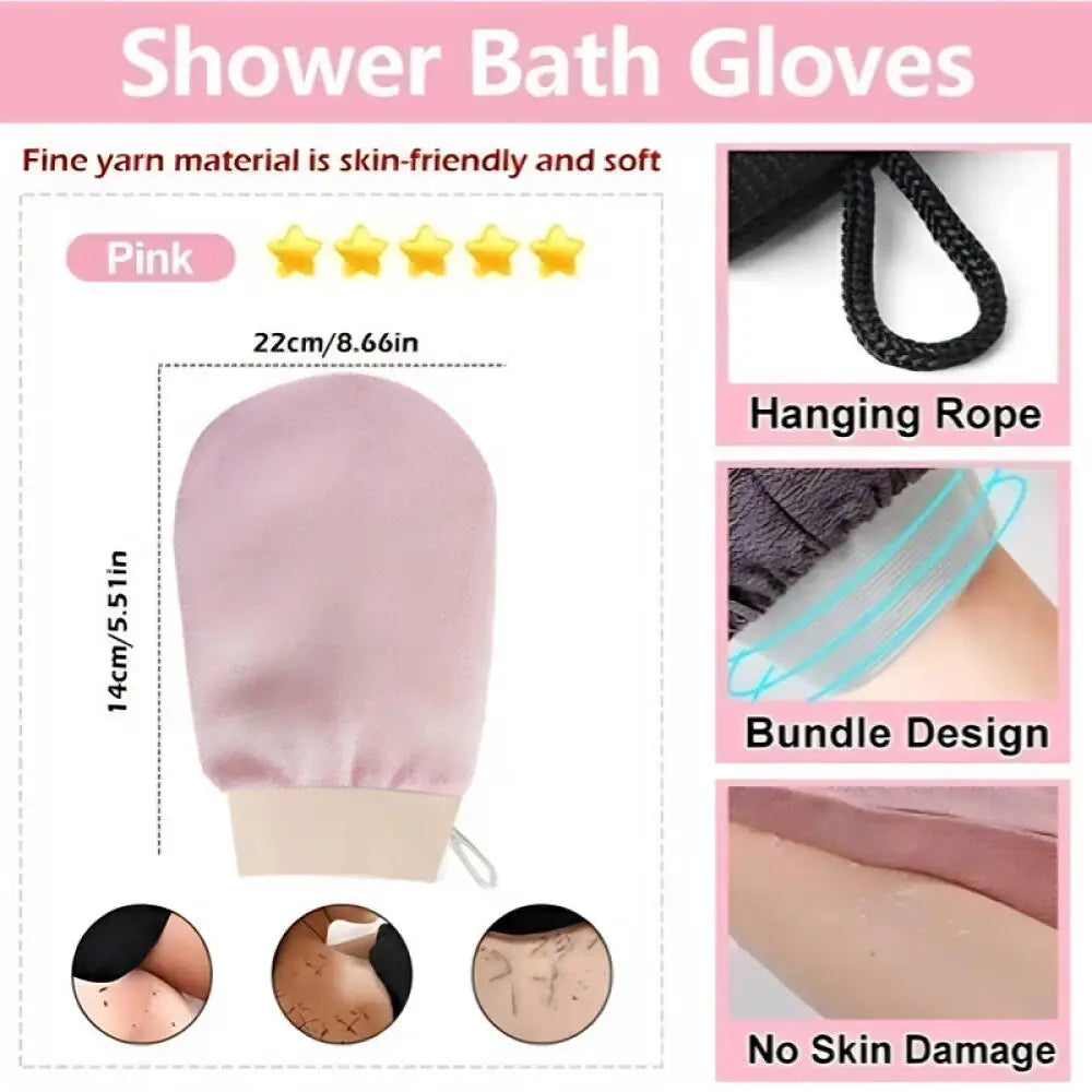 Exfoliating Bath Gloves | Loofah Body Scrubber Mitt