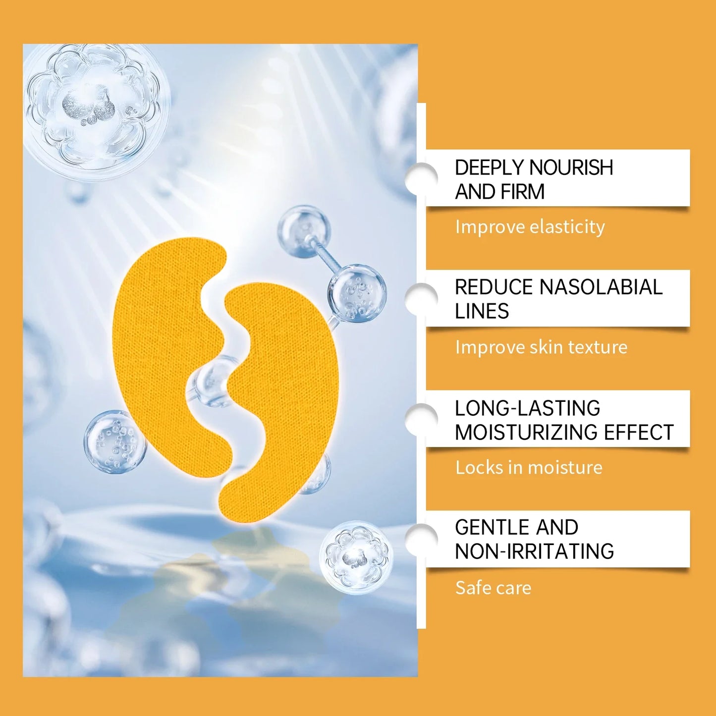 Hyaluronic Wrinkle Patches – Anti-Aging Face Lifting Gel 10pc