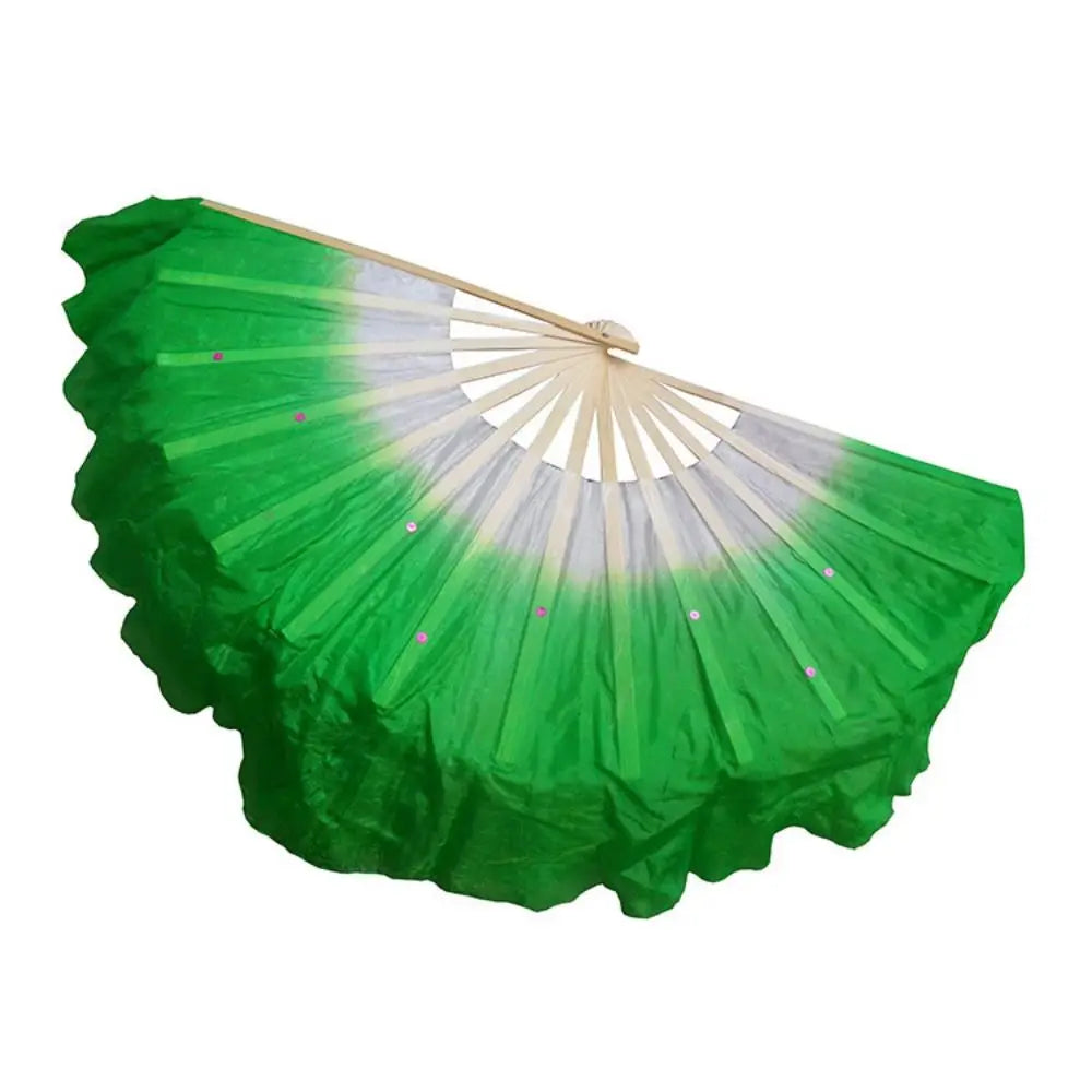 Handmade Silk Yangko Dance Fan – Chinese Half Circle Folk Art