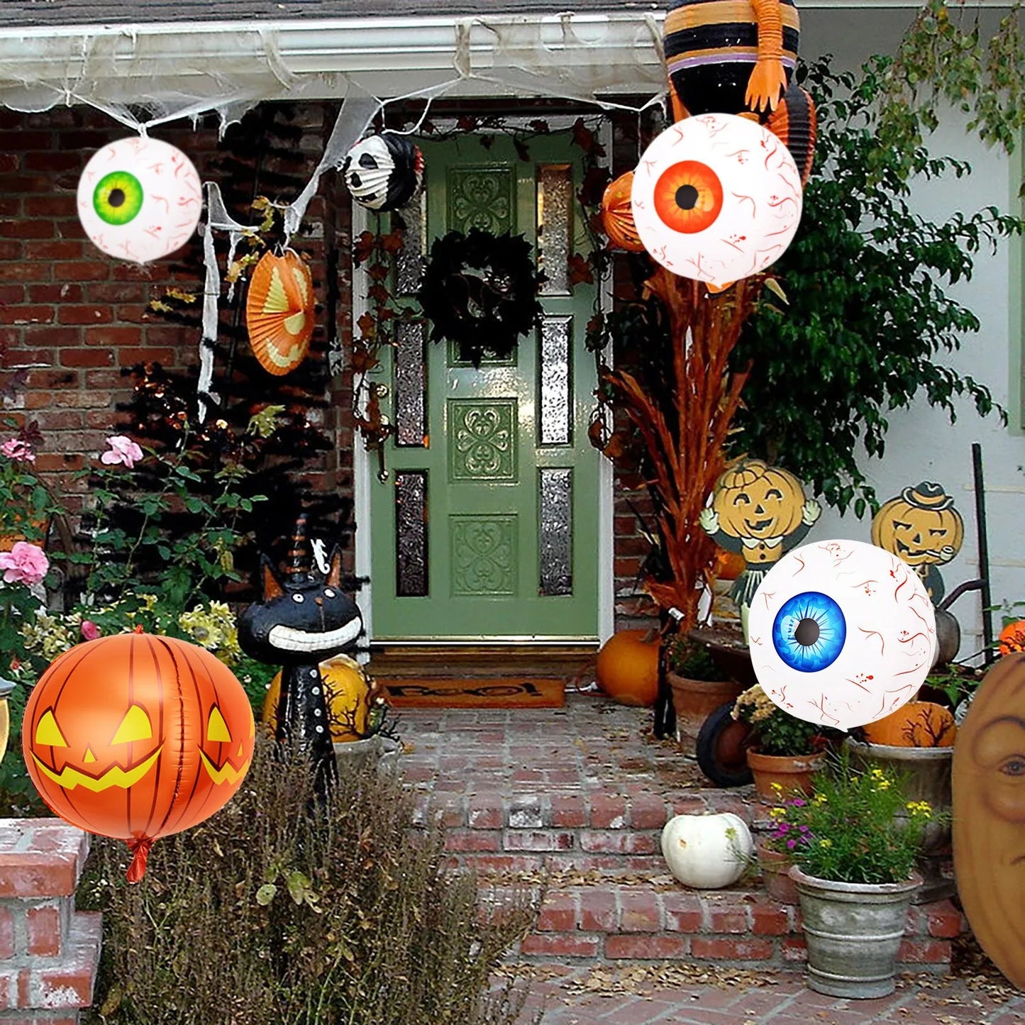 55CM/22Inch Halloween decoration balloon horror 4D inflatable eyeball Halloween theme eyeball party home decoration horror props Peaceful Pleasures Health and Wellness