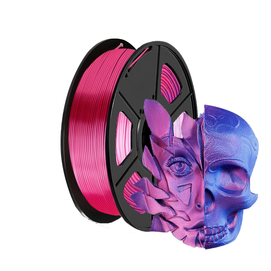 Silk Dual Color PLA Filament 1.75mm Blue/Red – 250g Spool