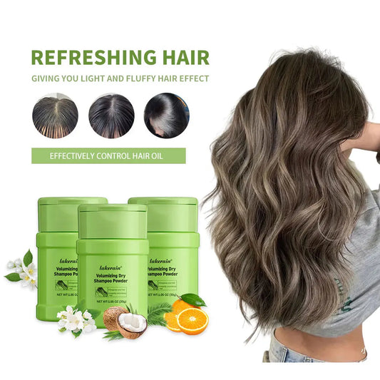 Lakerian Dry Shampoo Powder – Volumizing, No White Cast Dry Shampoo Powder Peaceful Pleasures Health and Wellness Tangrine