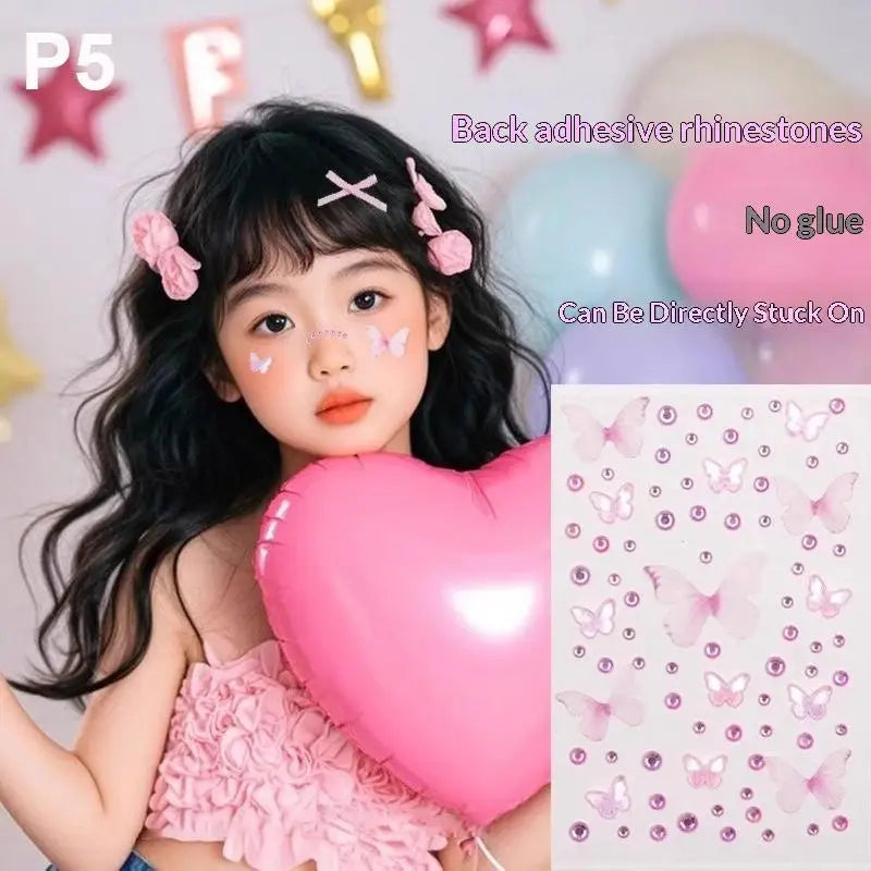 Glitter Face Stickers & Eyeshadow Palette – Kids Stage Makeup