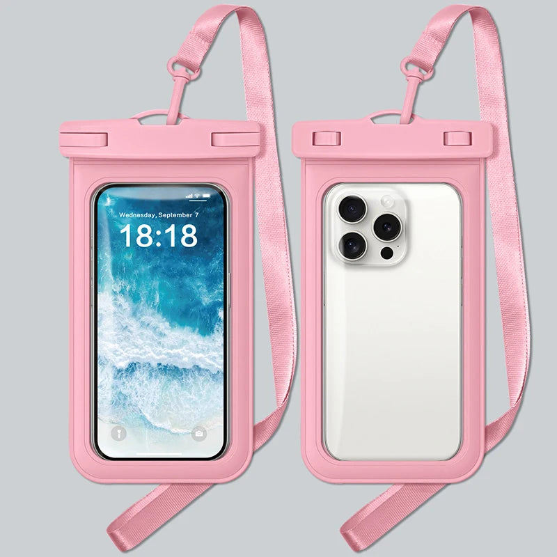 waterproof phone pouch smartphone case waterproof phone pack phone armbands and pouches phone diving case swimming bag phone Peaceful Pleasures Health and Wellness Pink(7 inch)