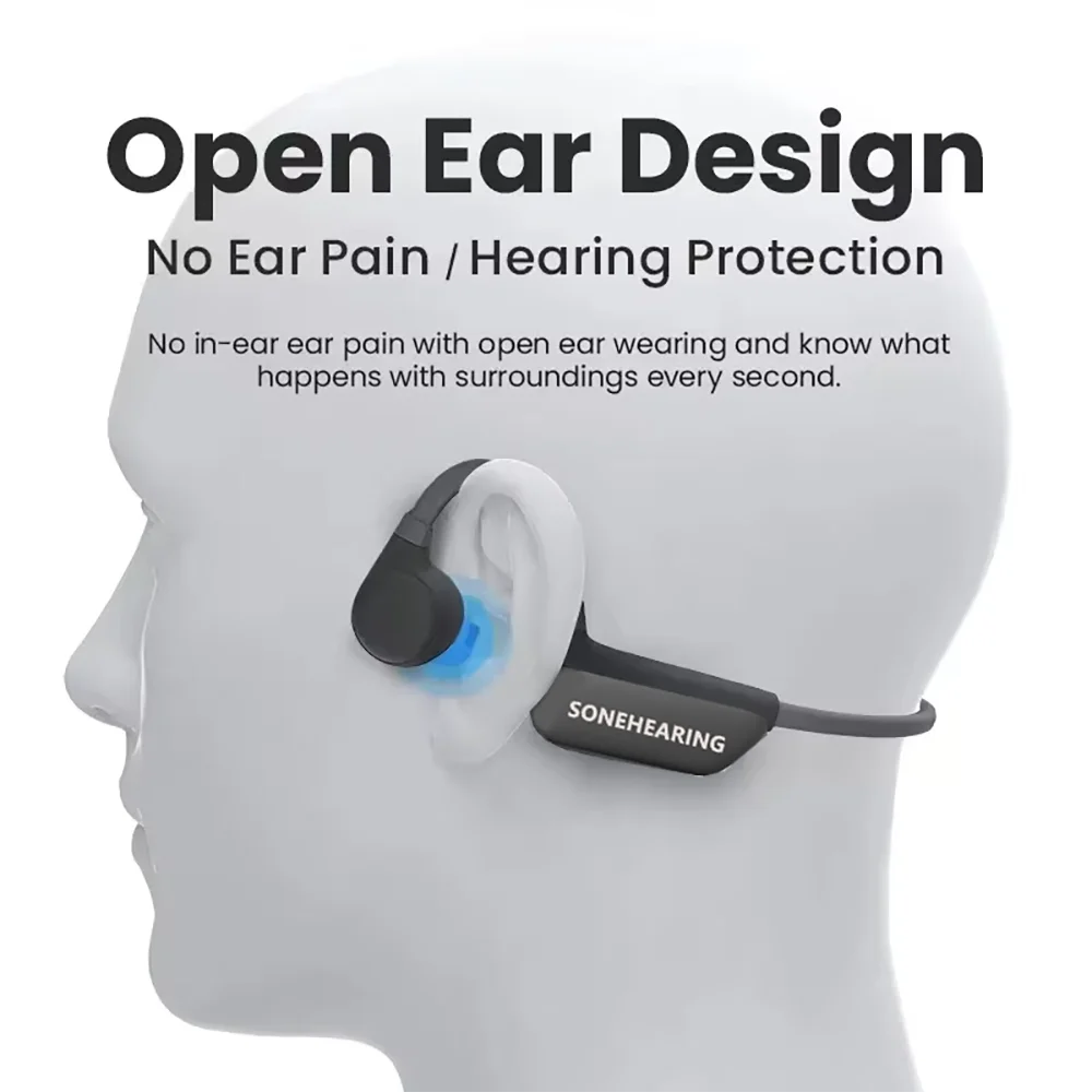 Bone Conduction Open-Ear Bluetooth 5.3 Headphones – 15Hr