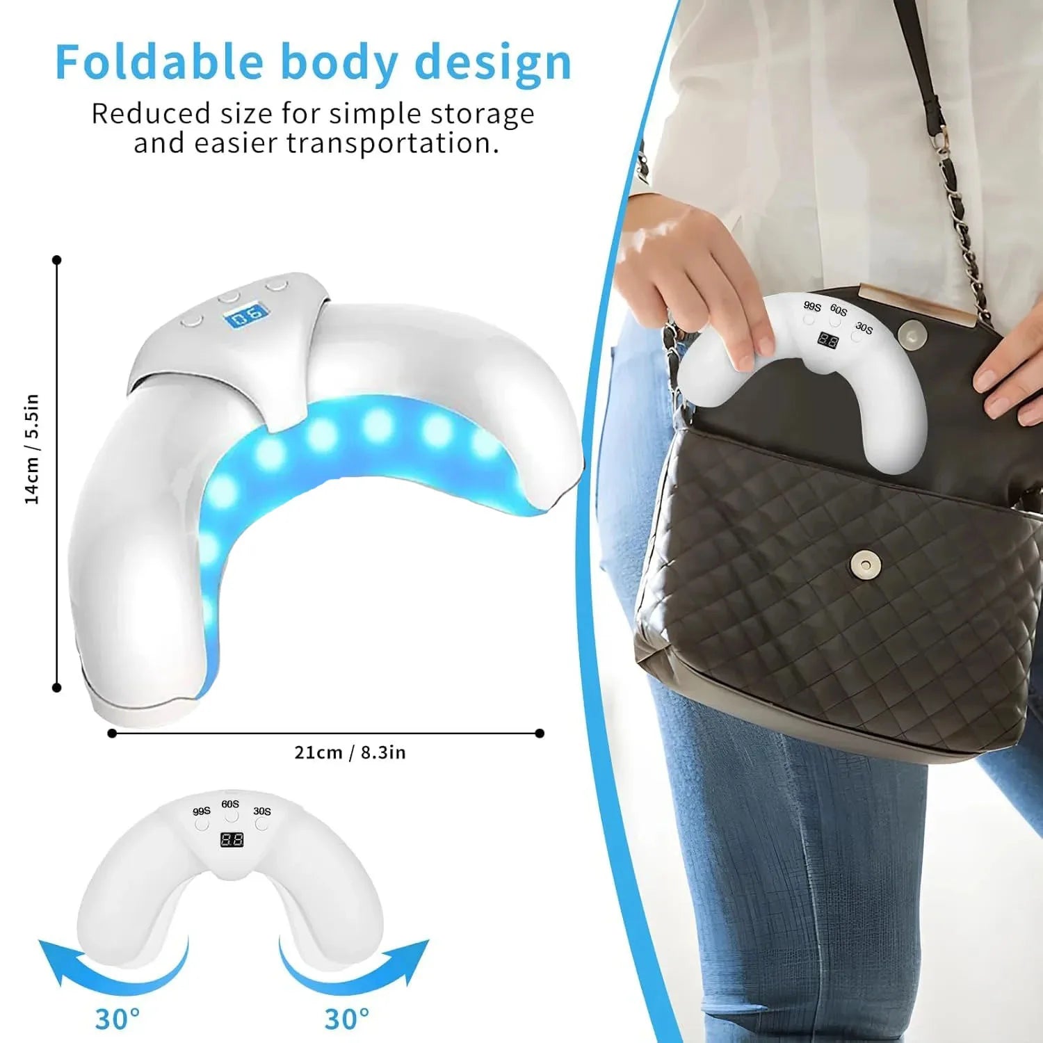 Professional Foldable UV LED Nail Lamp – 3 Timers, Quick Dryer for Gel Polish, Ideal for Home & Salon Curing Peaceful Pleasures Health and Wellness