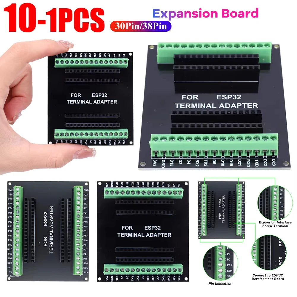 1-10PC Expansion Board for ESP32 CP2102 NodeMCU-32S Lua 30/38Pin GPIO 1 Into 2 Dual Core CPU GPIO WiFi Bluetooth Low Power Modul Peaceful Pleasures Health and Wellness