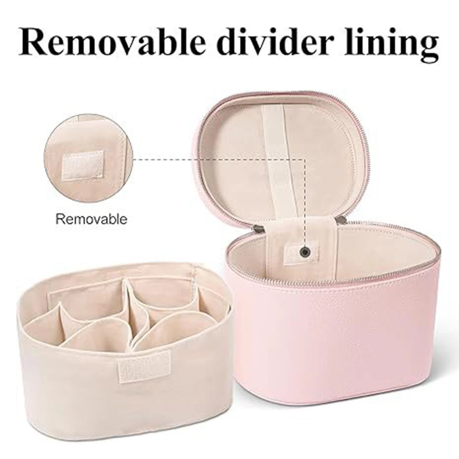 PU Leather Large Capacity Detachable Makeup Bag Travel Cosmetic Organizer Handbag For Women Peaceful Pleasures Health and Wellness