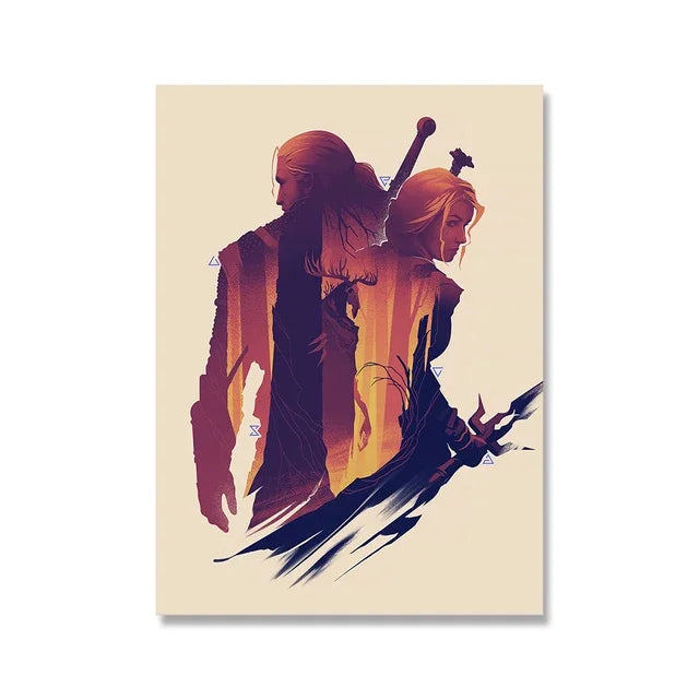 Game Art Canvas Poster – Witcher, Horizon Zero Dawn, Knight Wall Art Canvas Wall Art Peaceful Pleasures Health and Wellness 02 30x40cm Unframed
