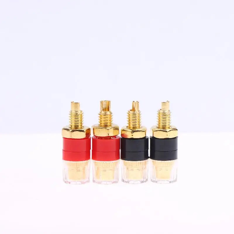 4/10Pcs Brass Terminal Connector With Transparent Shell Banana Plug Socket 4mm Gold Plated HIFI Ser Amplifier Binding Posts Peaceful Pleasures Health and Wellness 4pcs zinc alloy