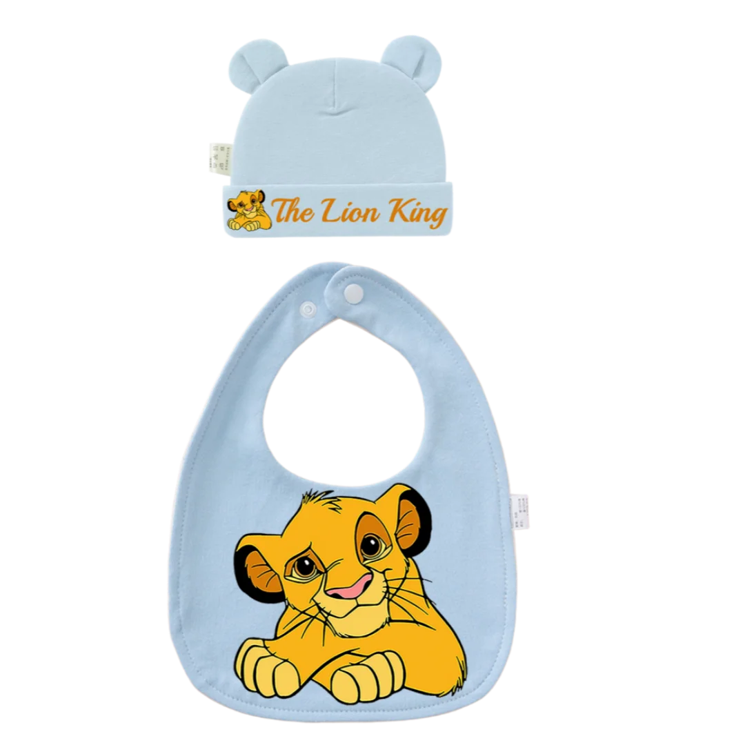 2-Piece Baby Bib & Hat Set | Soft Cotton Newborn Accessory
