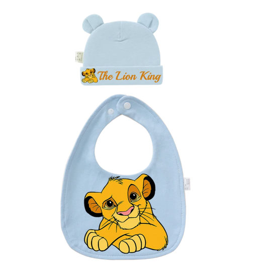 2-Piece Baby Bib & Hat Set | Soft Cotton Newborn Accessory Baby Bib & Hat Set Peaceful Pleasures Health and Wellness Baby accessories 10 0-12M