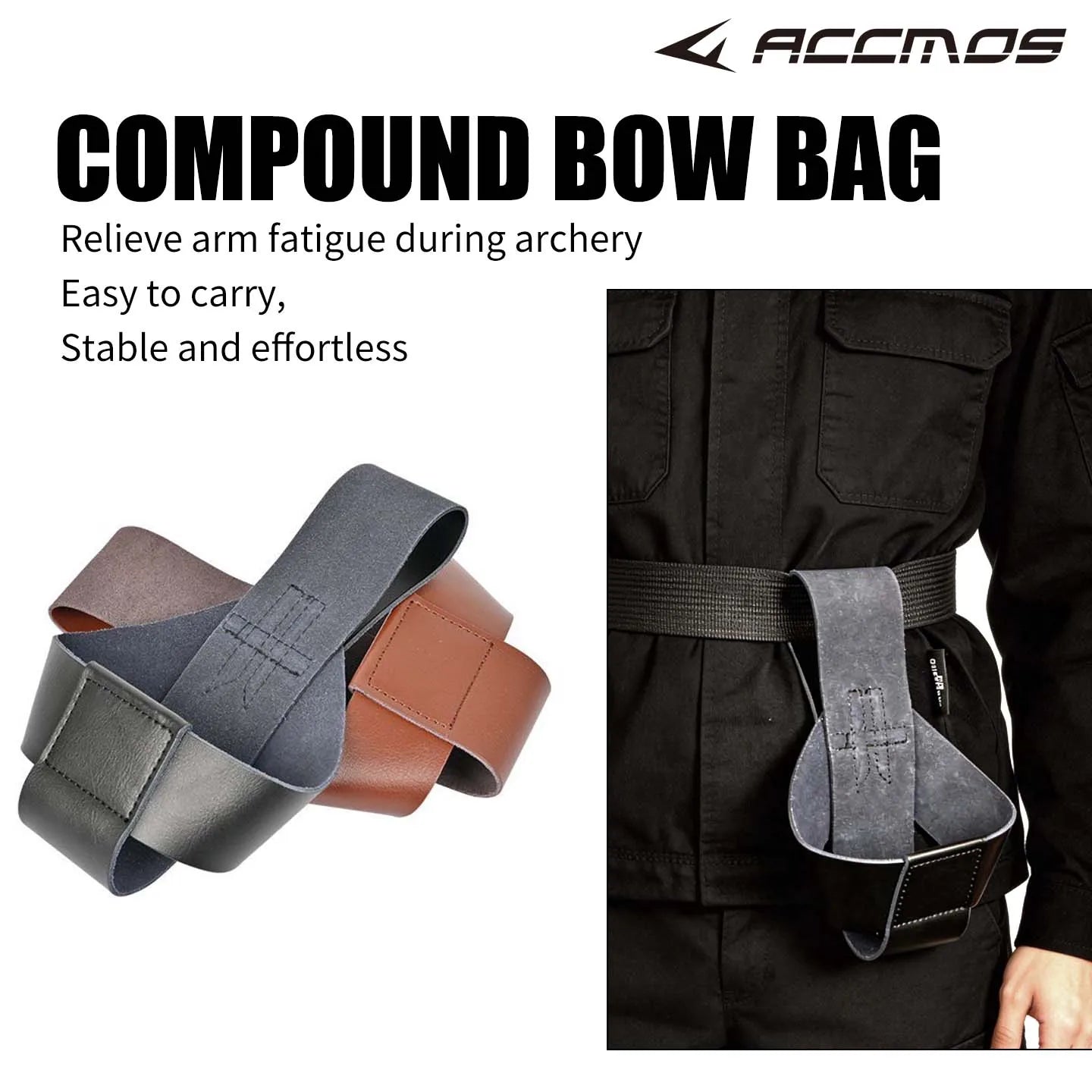 Archery Compound Bow Waist Rest Hanging Carry Strap Holder Shooting