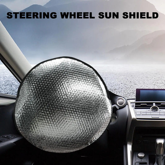 Car Sun Visor Auto Steering Wheel Sun Shade Steering Wheel Sun Block Aluminum Foil Reflector Car Interior Accessories Peaceful Pleasures Health and Wellness Default Title