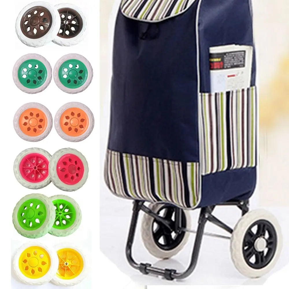 2Pcs Durable EVA Shopping Cart Wheels Flexible 6.3Inch Tire Wheel Anti Slip Replacement Travelling Trolley Caster Peaceful Pleasures Health and Wellness
