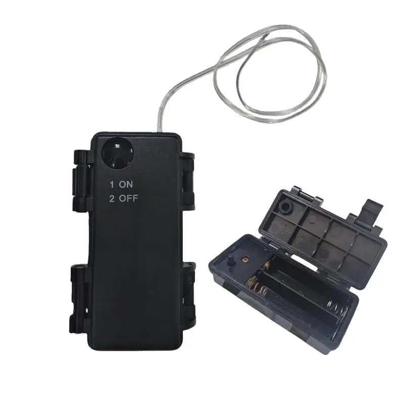 2 Sections AA Battery Holder 3V No.5 Waterproof Dustproof Battery Cartridge With ON-OFF Peaceful Pleasures Health and Wellness