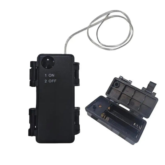 2 Sections AA Battery Holder 3V No.5 Waterproof Dustproof Battery Cartridge With ON-OFF Peaceful Pleasures Health and Wellness