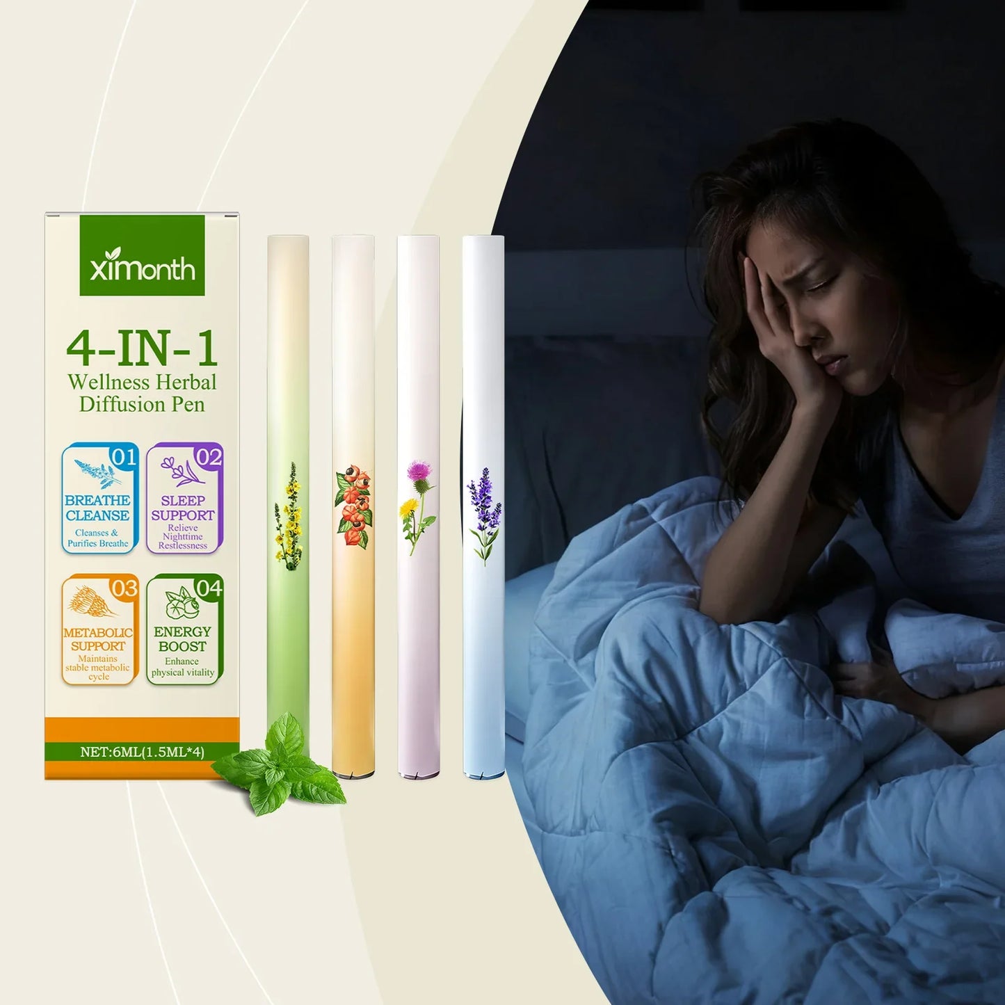 4-in-1 Aromatherapy Inhaler Pen – Refreshing & Invigorating