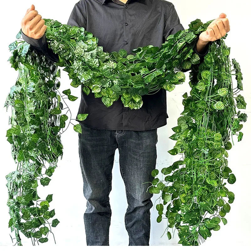 2.1M Artificial Ivy Vine Wreath | Silk Wall Hanging Decor