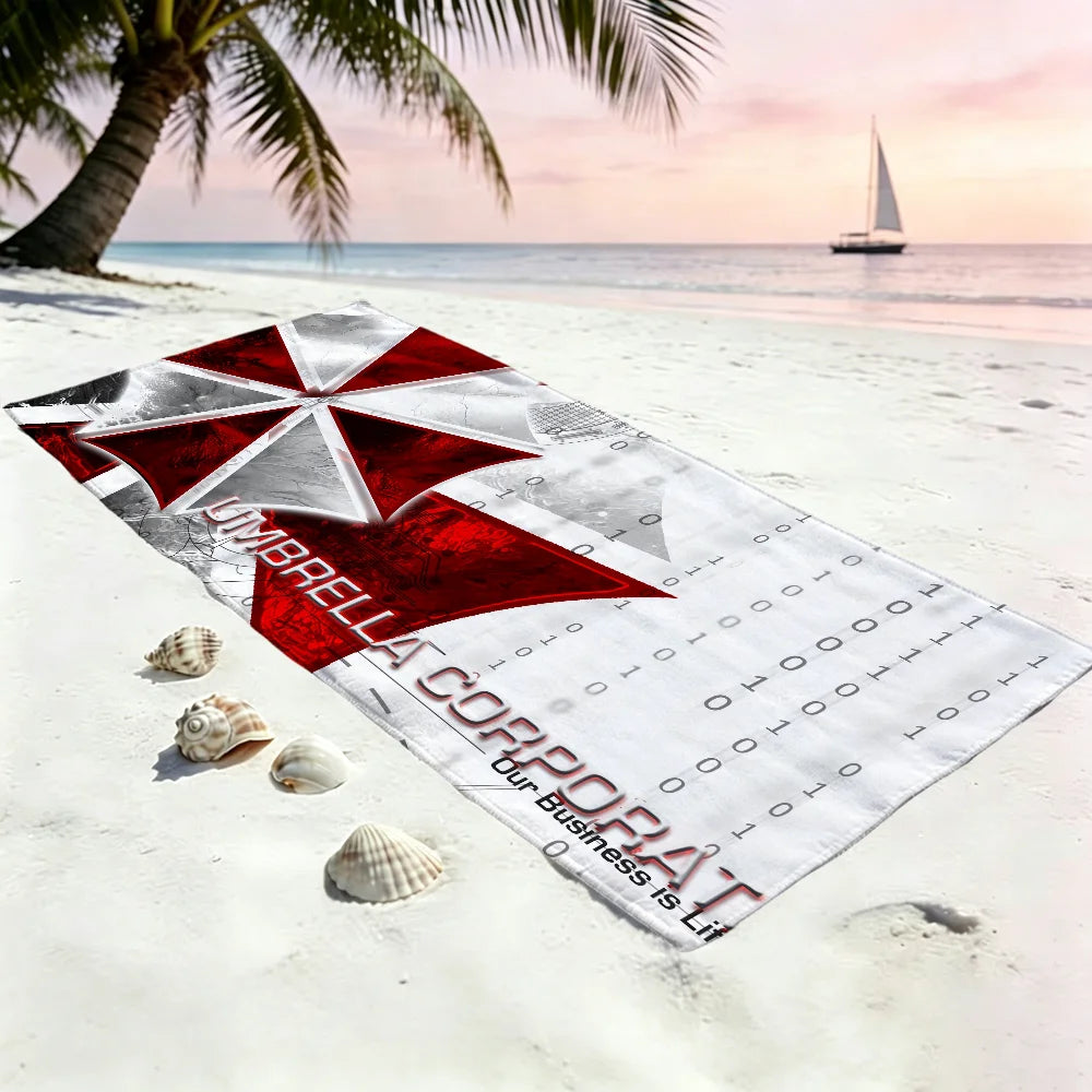 Resident Evil Quick-Dry Beach Towel | Soft Microfiber Pool Towel Quick-Dry Beach Towel Peaceful Pleasures Health and Wellness