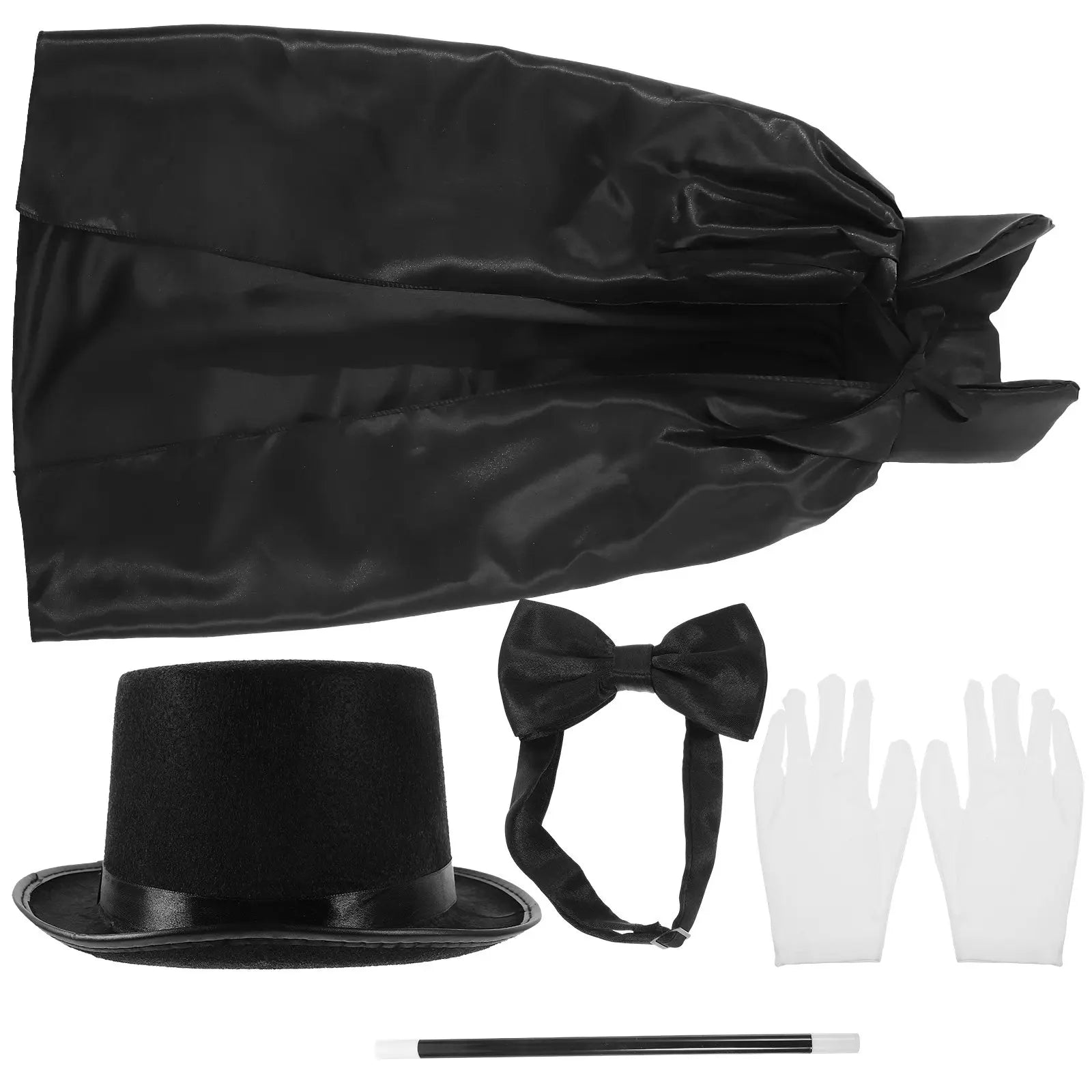 1Set Detective Cosplay Supplies Set Hat Gloves Bowtie Authentic Mustache Magician Role Play Props for Halloween Party Games Peaceful Pleasures Health and Wellness