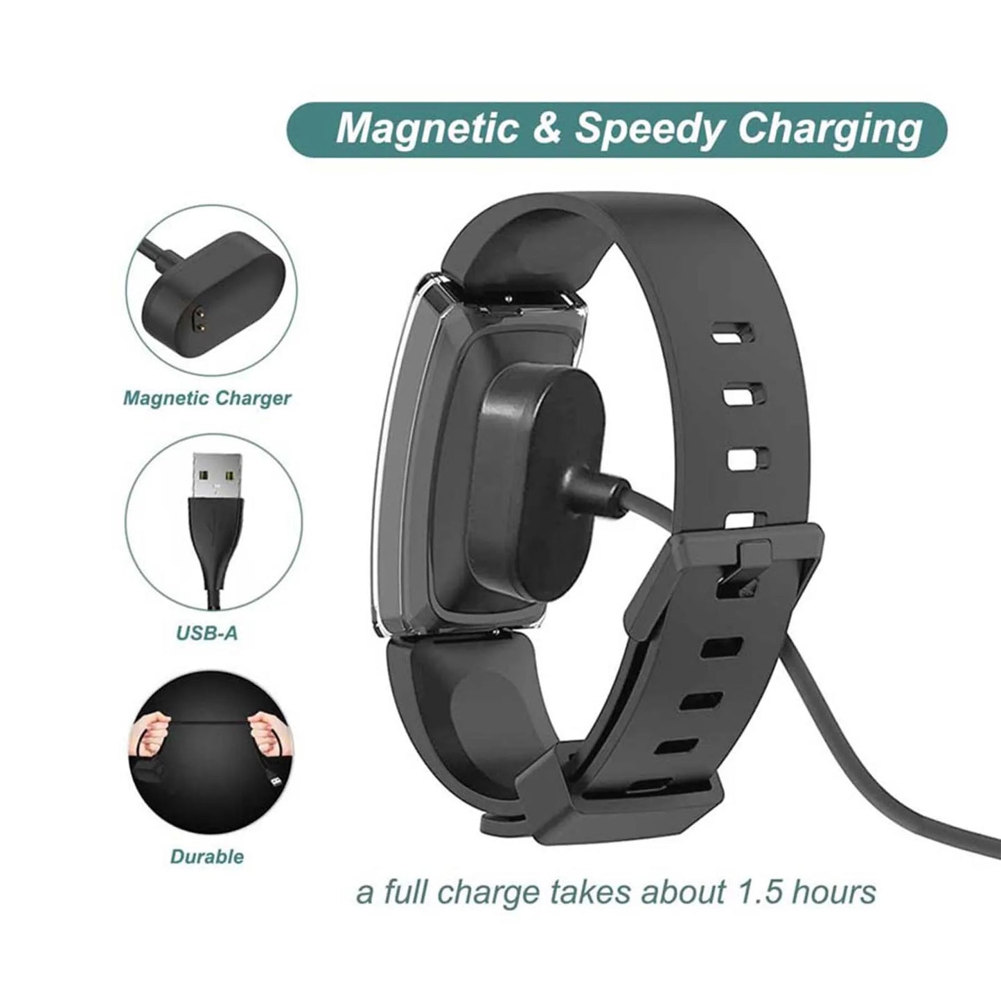 USB Charger Cable for Fitbit Inspire HR, Inspire & Ace 2 Peaceful Pleasures Health and Wellness