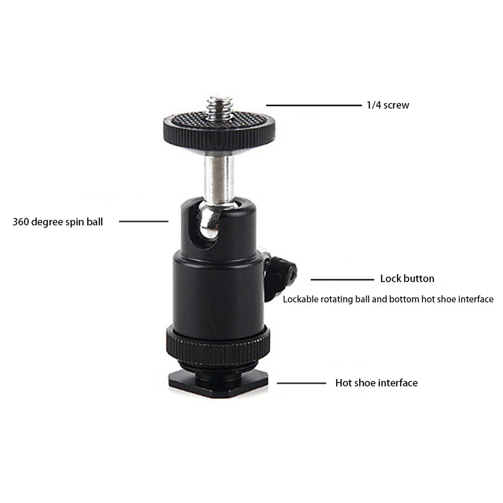 Universal Hot Shoe Phone Clip Holder – 1/4" Screw DSLR Mount