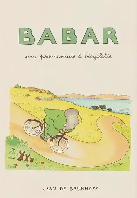 Vintage Babar Elephant Canvas Wall Art | Kids Nursery Poster