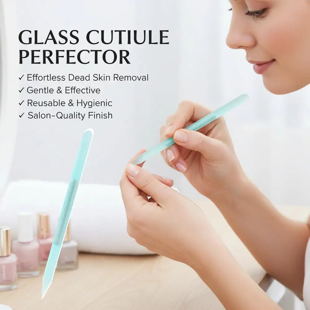 Crystal Glass Cuticle Pusher – Dual-Ended Reusable Manicure Stick