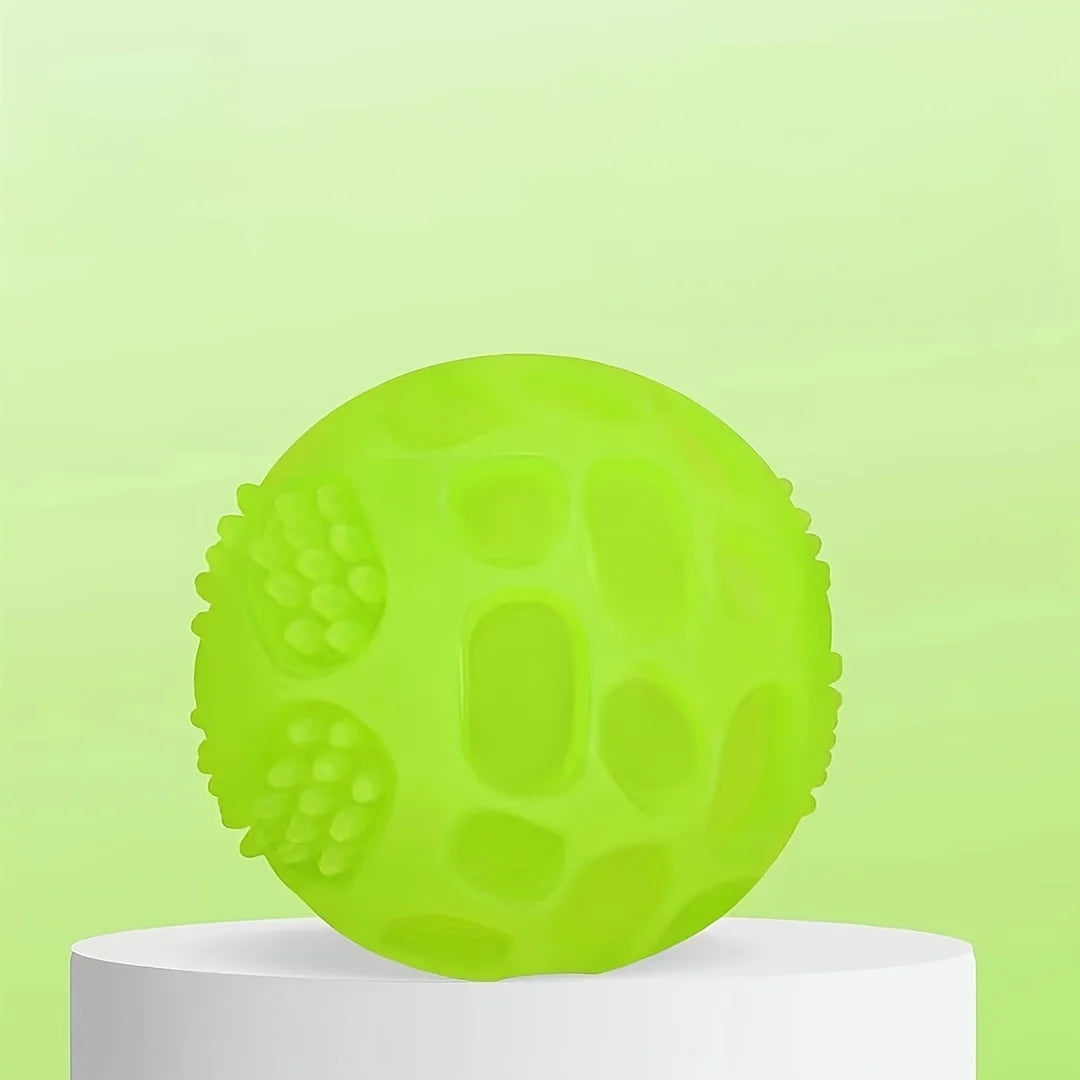 Glow in the Dark Dog Toy Ball – Squeaky TPR Chew & Teeth Cleaner