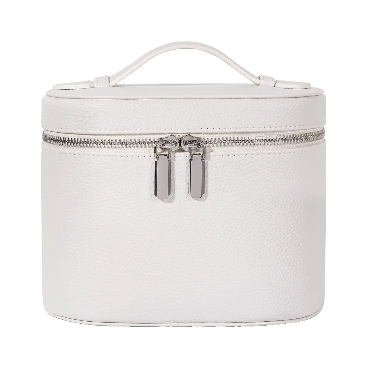 2026 Portable Cosmetic Bag Organizer Large Capacity PU Travel Toiletry Makeup Case with Zipper Handle for Storage Cosmetics box Peaceful Pleasures Health and Wellness White