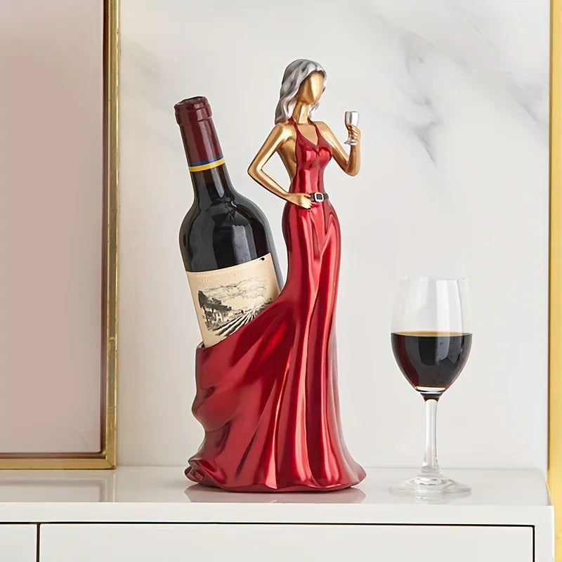 Red Wine Rack Home Decoration Ornaments Grape Wine Display Rack Cabinet Decoration Creative Design Sexy Girl Wine Bottle Holder Peaceful Pleasures Health and Wellness