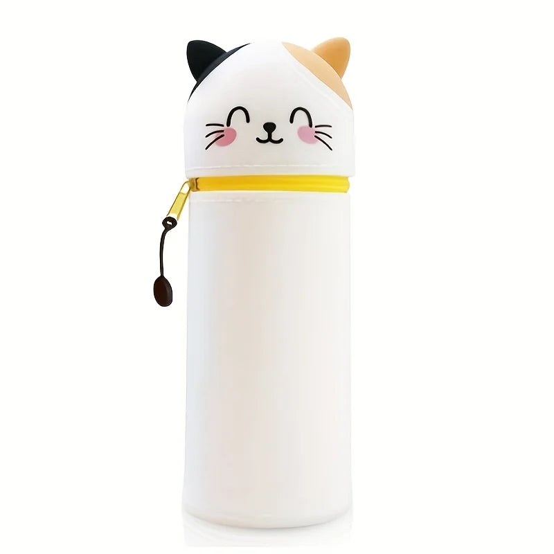 2-in-1 Silicone Pencil Case & Desk Organizer | Cute Cat Design