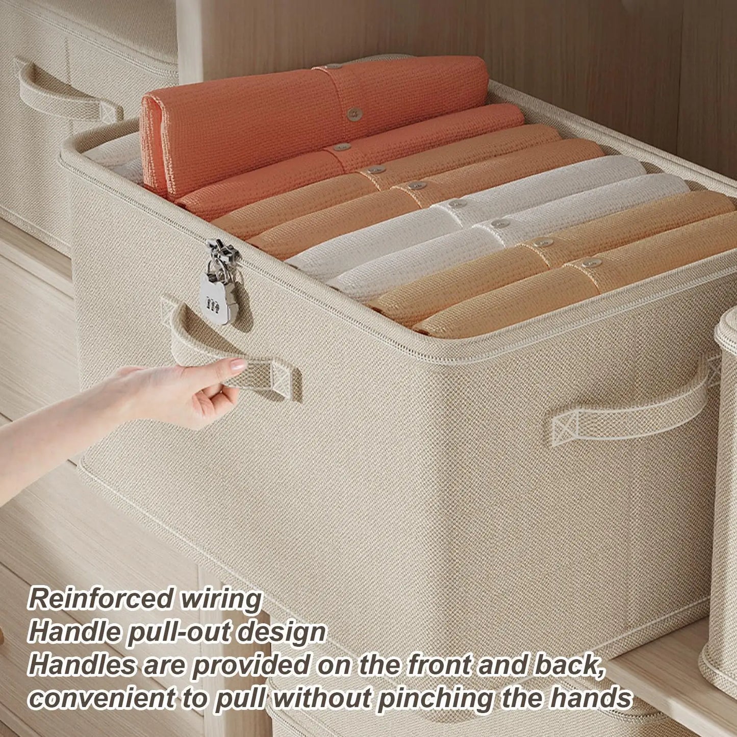Lockable Foldable Storage Box with Combination Lock | Wardrobe