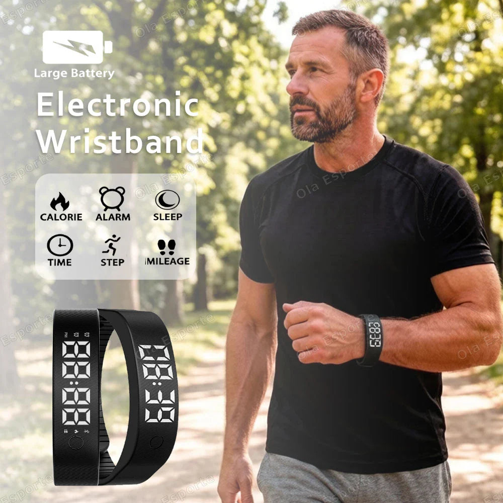 LED Fitness Tracker Bracelet – Pedometer, Alarm & Sleep Monitor