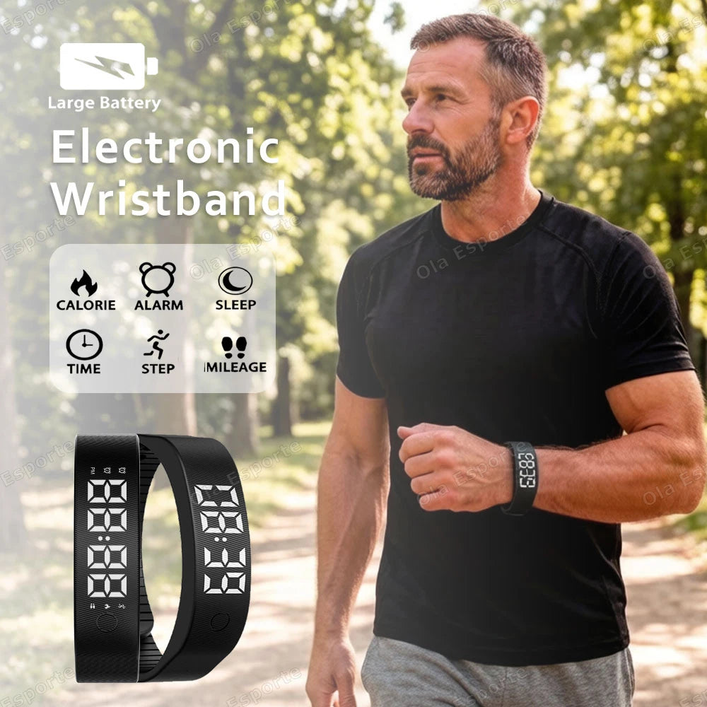 LED Fitness Tracker Bracelet | Pedometer, Alarm & Sleep Monitor