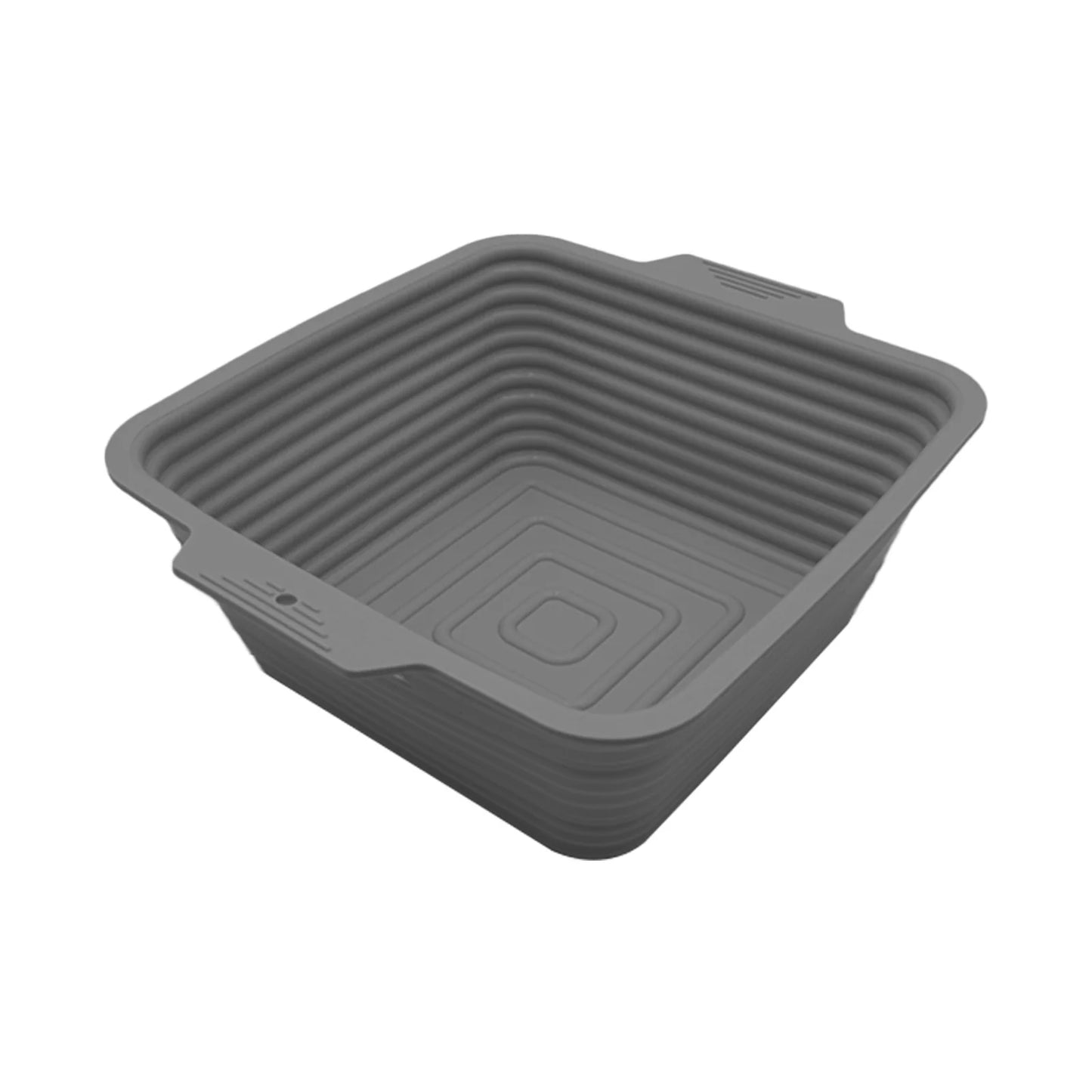 Food Grade Silicone Nonstick Bread Leavening Basket Foldable Round Oval Square Home Baking Easy Clean Fermentation Bowl Peaceful Pleasures Health and Wellness Square - Grey
