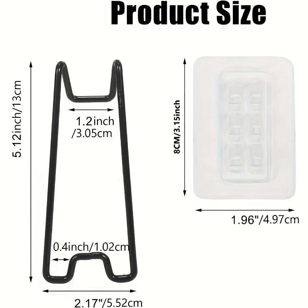 1 Photo Frame Bracket Self-adhesive Adjustable Durable Metal Display