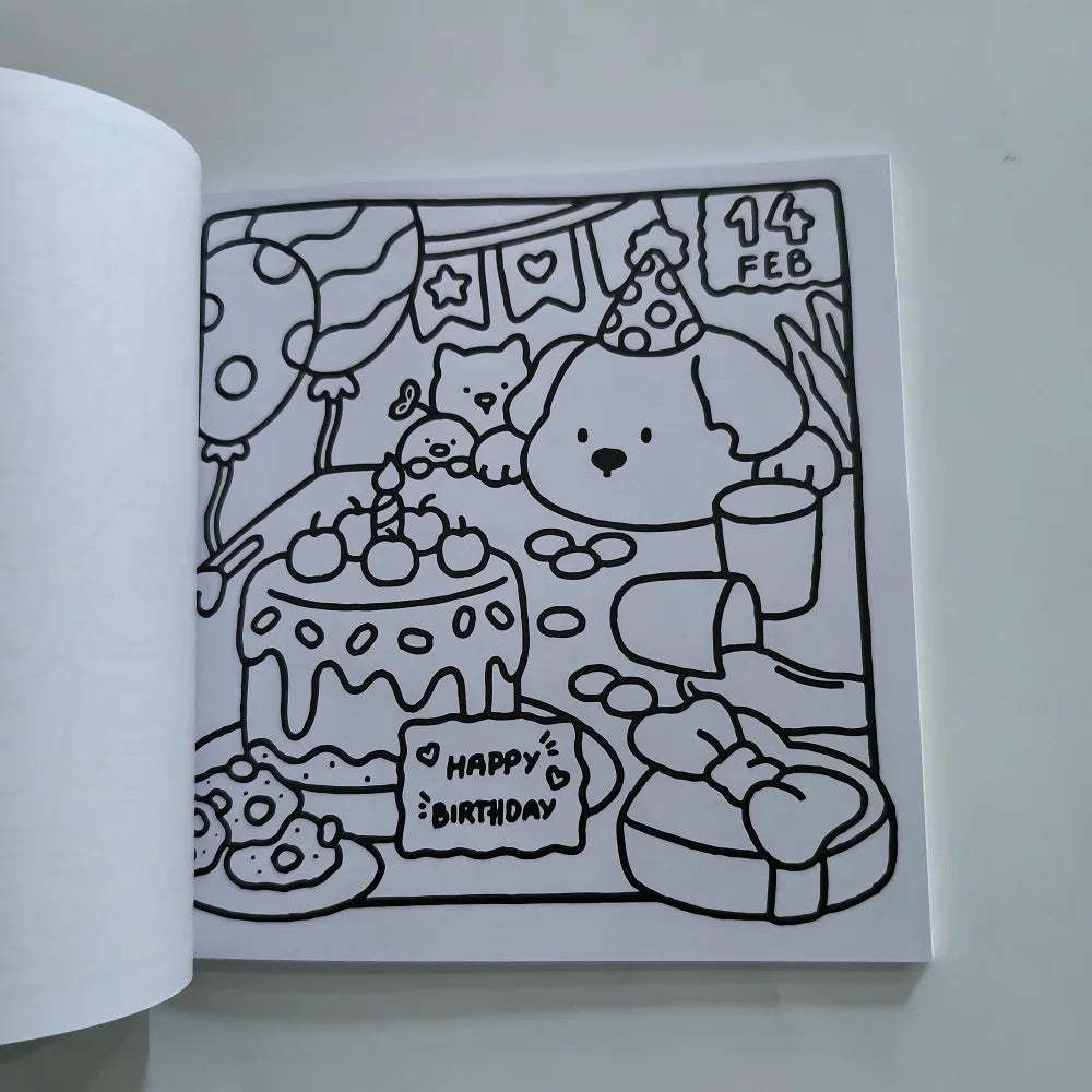 Cozy Cuties Coloring Book Adults Bold Easy Cute Patterns Stress