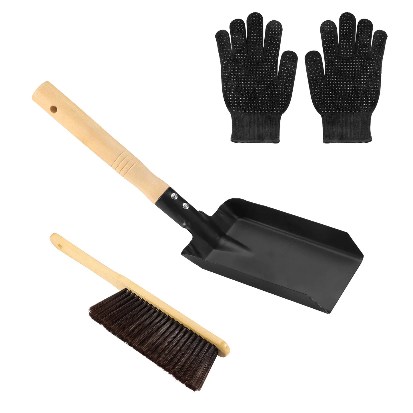 Fireplace Cleaning Complete Dust Broom Shovel Woodworking Brush
