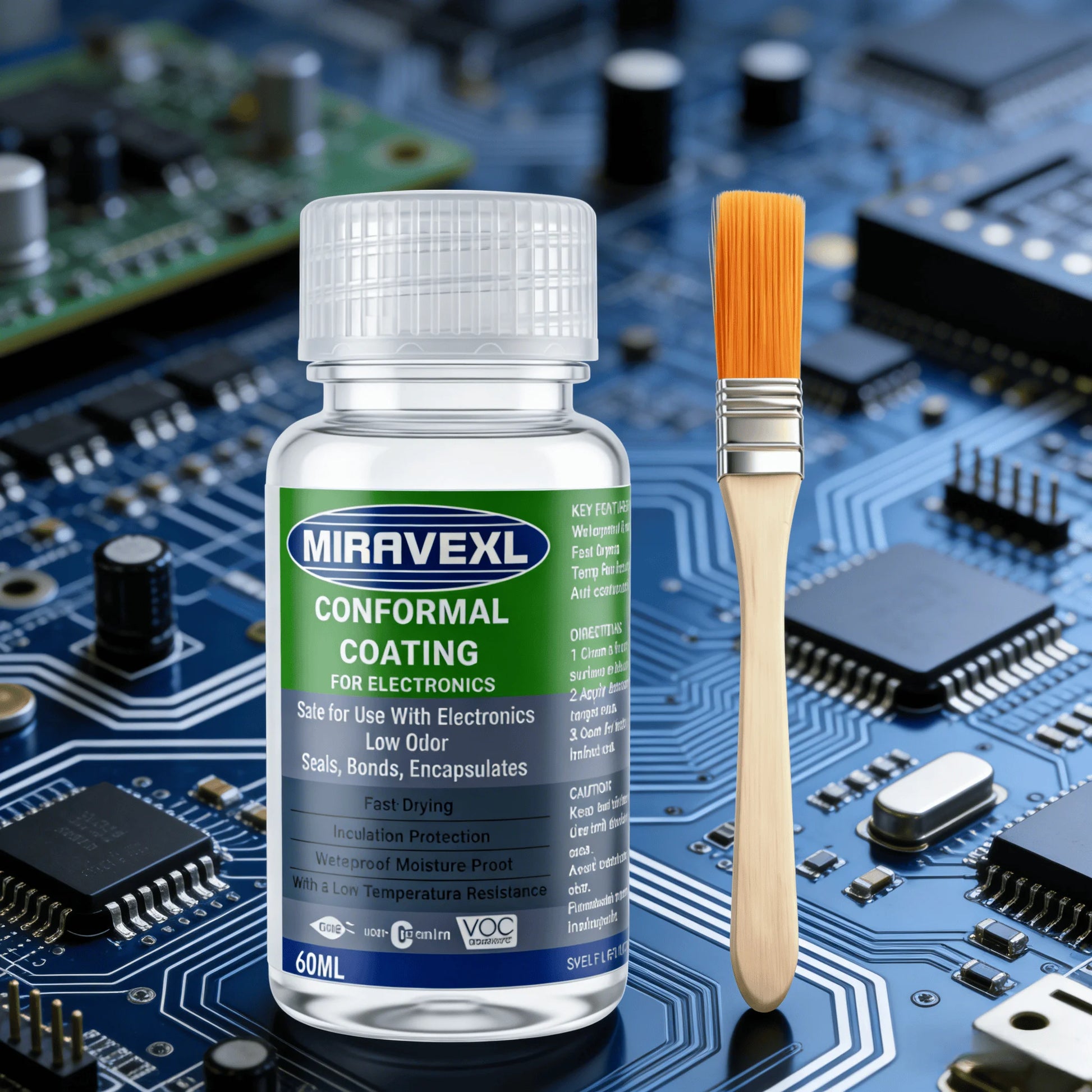 Waterproof PCB Conformal Coating Clear Insulating Varnish Fast Dry Circuit Board Protection Liquid w/ Brush Electronics Peaceful Pleasures Health and Wellness