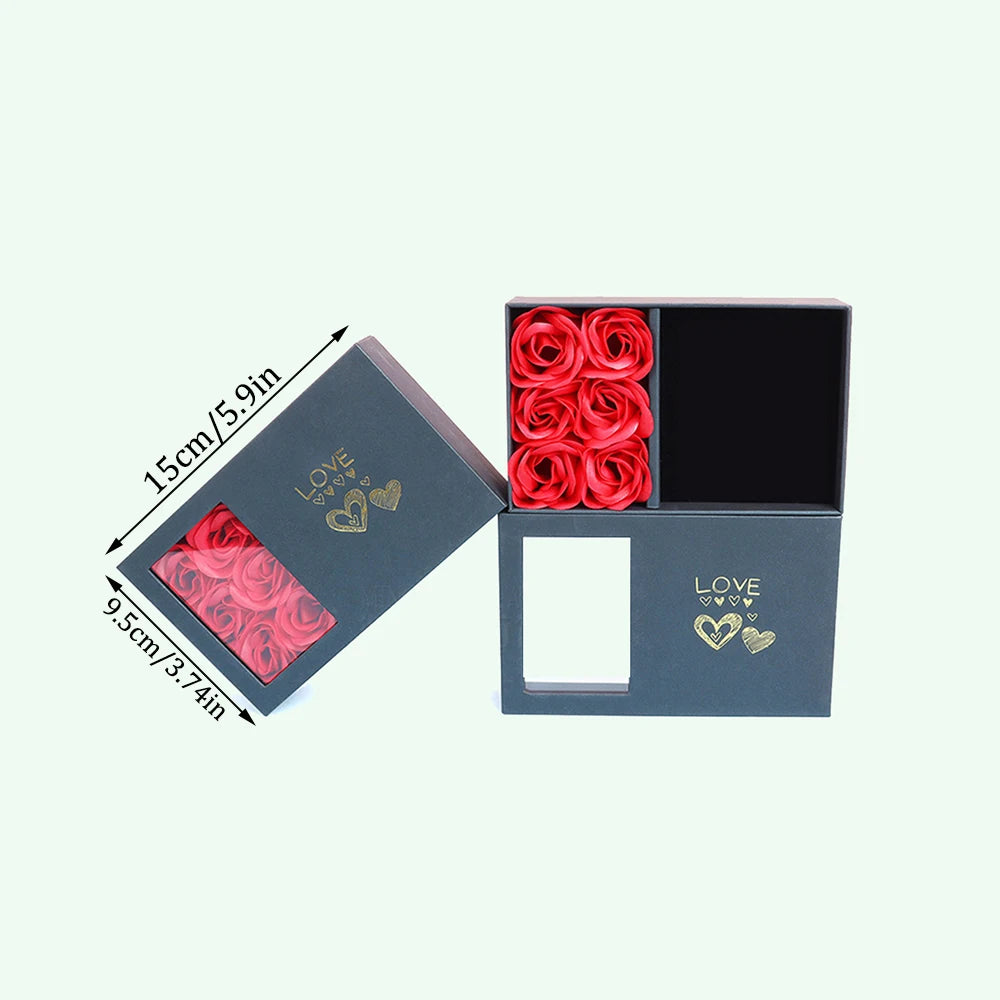 Rose Gift Box Eternal Flower Ring,Pendant,Earrings,Necklace,Jewelry Box 6 Valentine's Day Rose Gift Box Packaging Box Jewelry St Peaceful Pleasures Health and Wellness