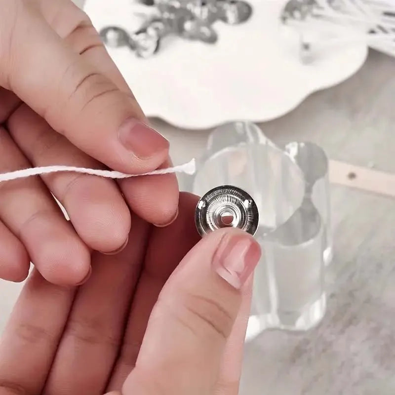Cotton Candle Wicks & 100 Metal Sustainer Tabs – DIY Craft Kit