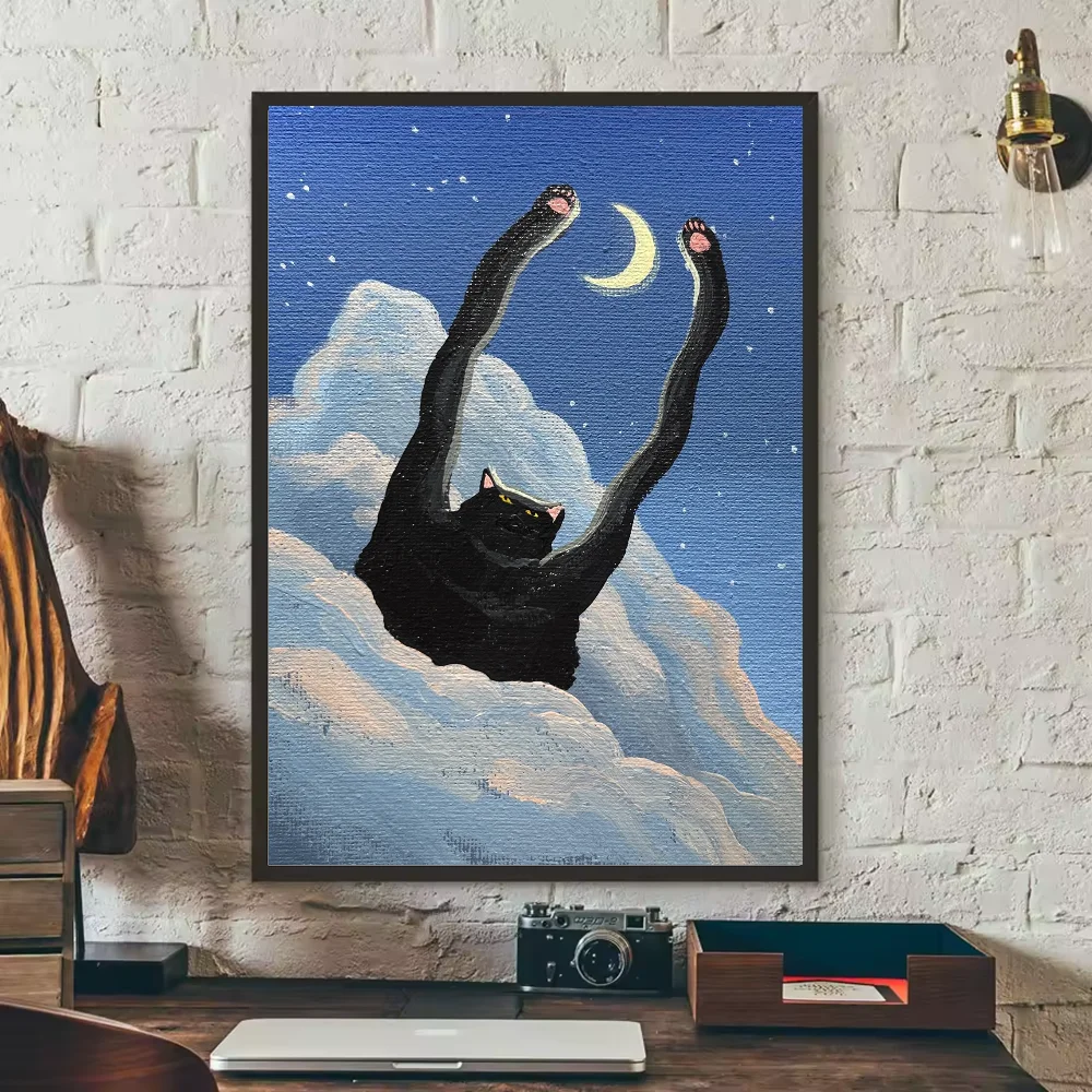 Funny Cute Cat Poster HD Waterproof Wall Art – Home Decor Wall Art Poster Peaceful Pleasures Health and Wellness