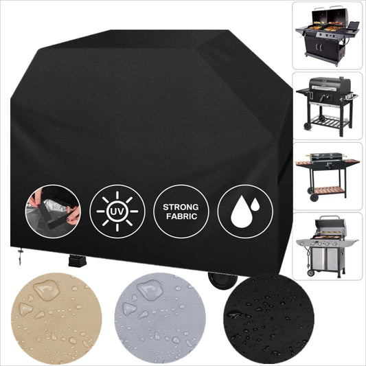 1-5pcs 58 Inch Outdoor Grill Cover Garden Heavy Duty Waterproof Barbecue Furniture Covers Anti-UV Fade Resistant Cover with Hook Peaceful Pleasures Health and Wellness