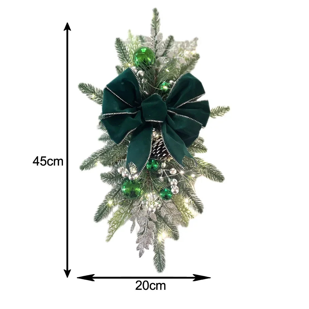 Christmas Staircase Ornament with Lights – Berries & Pine Cones