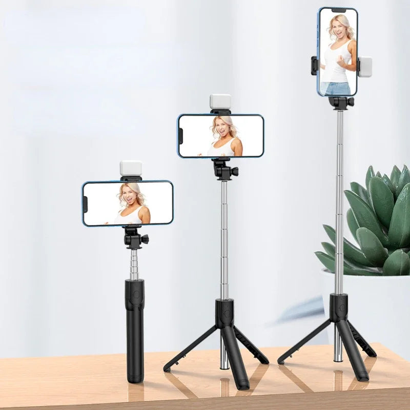 Selfie Stick Wireless Tripod Stand With Light Bluetooth Remote Extendable Portable For IPhone Mobile Phone Live Streaming Travel Peaceful Pleasures Health and Wellness